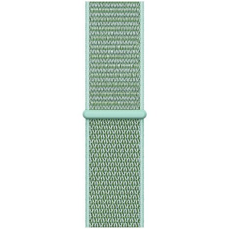 Curea iUni compatibila cu Apple Watch 1/2/3/4/5/6/7, 42mm, Nylon Sport, Woven Strap, Soft Green