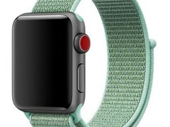 Curea iUni compatibila cu Apple Watch 1/2/3/4/5/6/7, 42mm, Nylon Sport, Woven Strap, Soft Green